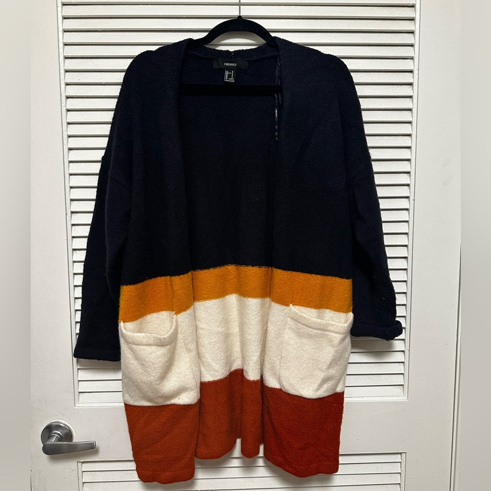 F21 Multicolor Striped Cardigan